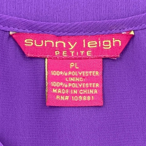 SUNNY Leigh Ruffled Purple Sleeveless Blouse PL - Picture 10 of 12